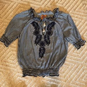 Tory Burch Embroidered Peasant Mari Blouse